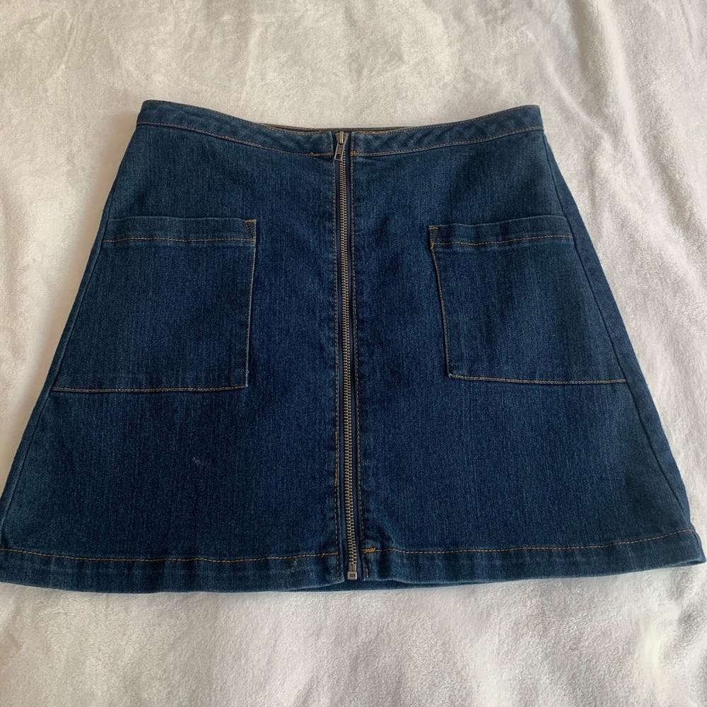 Denim Zipper Skirt